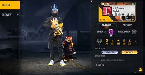 Helping Gamer’s Free Fire ID, stats, guild, rank, income, and top ...