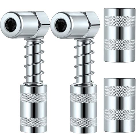 Boao 4 Pieces 90 Degree Grease Coupler Silver Coupler Adapter 3 Jaw ...