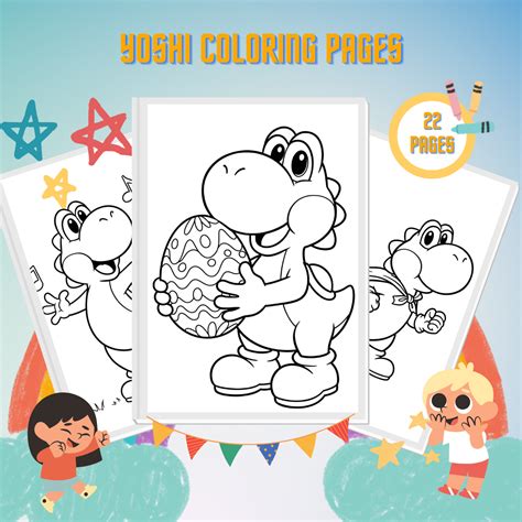 Super Mario And Yoshi Coloring Pages