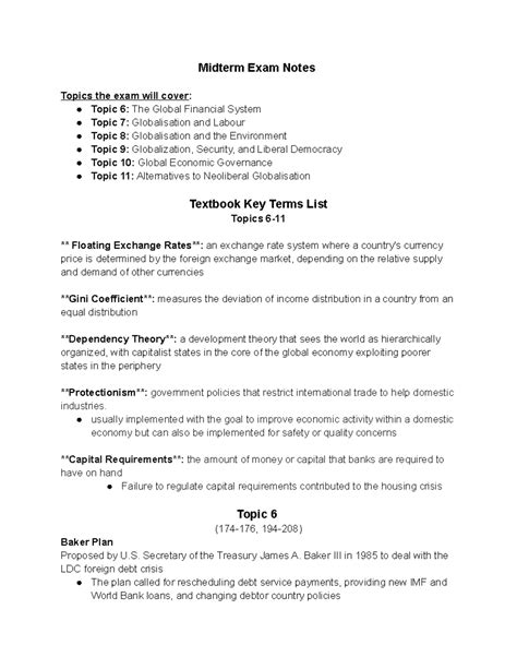 Polisci - Midterm Notes - Midterm Exam Notes Topics the exam will cover ...