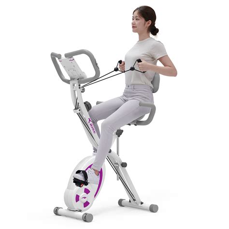 Buy leikefitness Folding Stationary Bike Recumbent Exercise Bike w/Arm ...