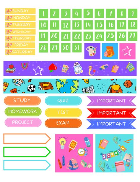 Image result for Free Printable Homework Planner