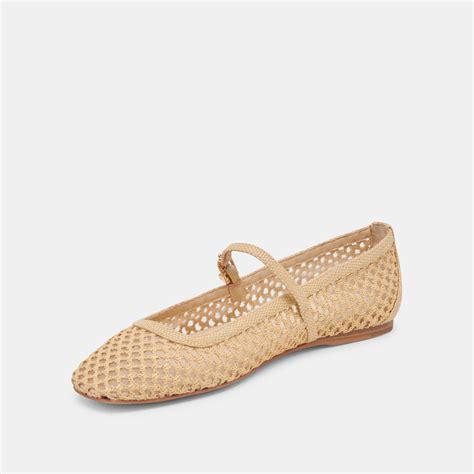Reyes Lt Natural Woven Raffia Ballet Flats | Dolce Vita
