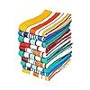 MYTHOS Cotton Multi Color Striped Hand Towels High Absrobent Set of 12 ...