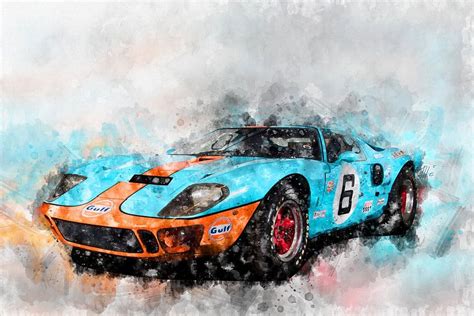Ford GT40 by Theodor Decker on canvas, poster, wallpaper and more