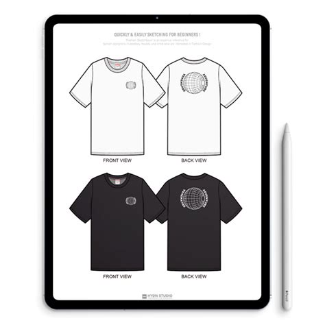 T-Shirt Design Practice Sketchbook for Fashion Designers (PDF) : HYDNSTUDIO