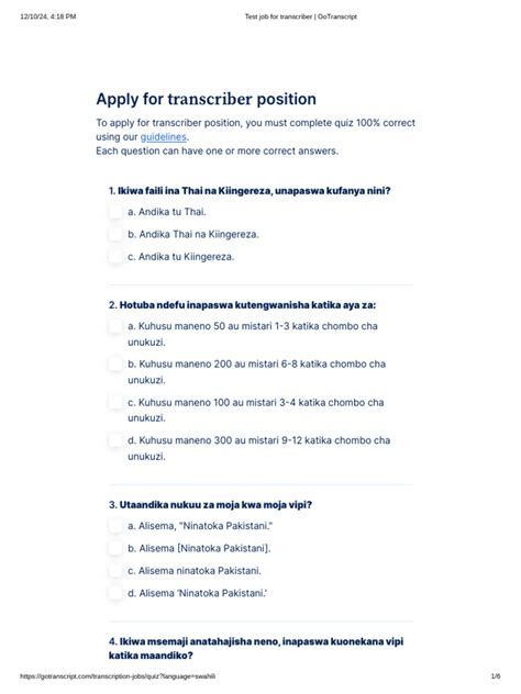 Image result for Gotranscript Transcriber Test Answer