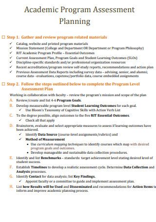 Image result for Assessment Plan Examples