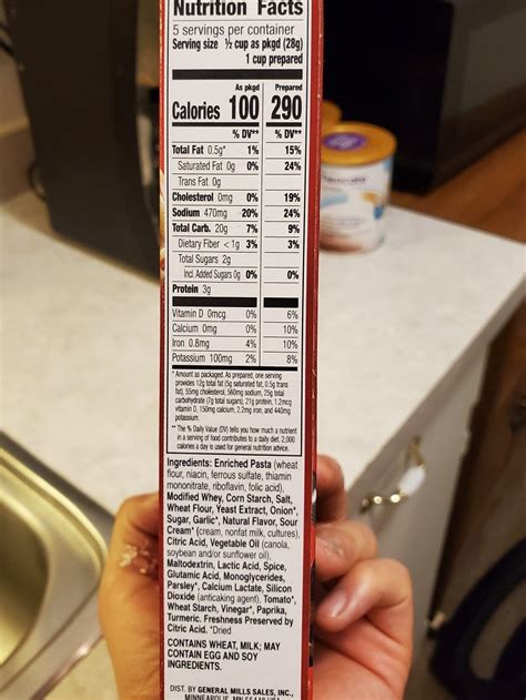 Tuna Helper Nutrition Label at Edna Mondragon blog