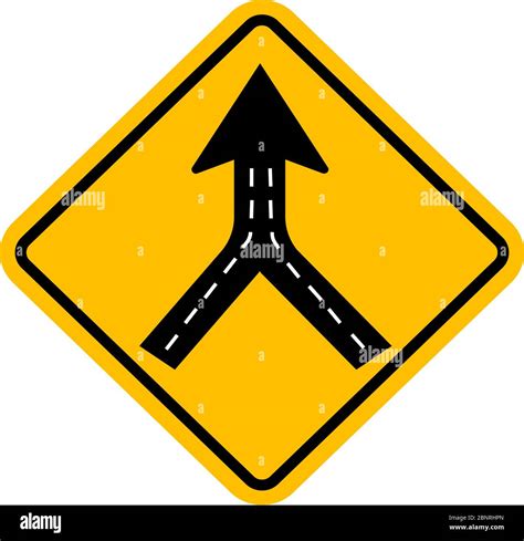 Traffic merge sign hi-res stock photography and images - Alamy