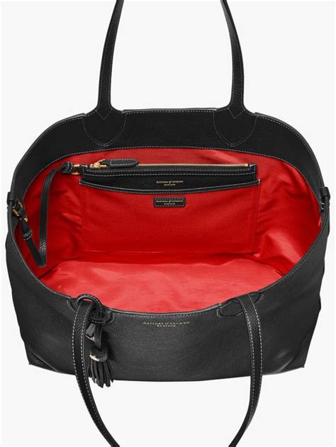 Aspinal of London Hudson Small Grain Milled Pebble Leather Oversized ...