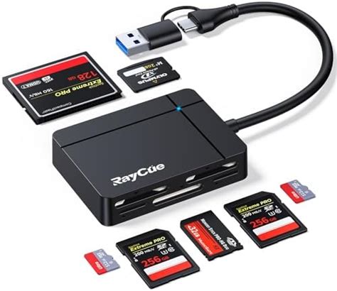 SD Card Reader, RayCue Memory Card Reader 7 in 1 USB C USB 3.0 Dual ...
