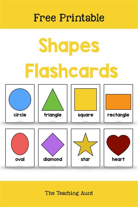 Shapes flashcards free printable – Artofit
