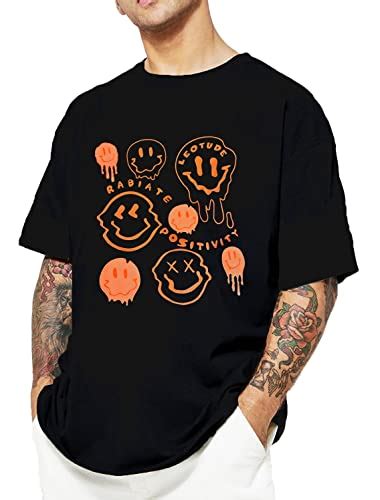 Buy LEOTUDE Men's Oversized Half Sleeve Round Neck T-Shirt(GRL_FS49 ...