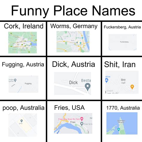 A list of 9 funny place names i found : r/DrewDurnil