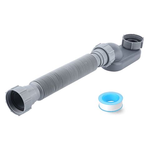 Low Profile 1 1/2 P Trap, Flexible Bathtub Shower Drain Pipe, Flat P ...