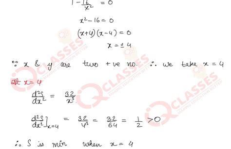 Q3 The product of two positive numbers is 16. Find the numbers (i) if ...