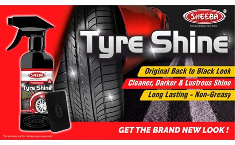 SHEEBA TYRE SHINE Polish with foam applicator pad for Cars & Bikes ...