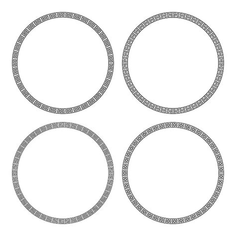 Circle border with seamless meander pattern | Premium Vector