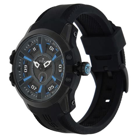 Buy Online Titan Quartz Analog Solar Black Dial Plastic Strap Watch for ...