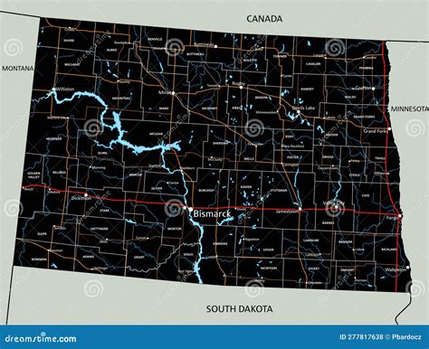 Road maps of north dakota