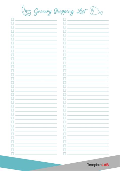 Printable Grocery List Template - Printable Free Templates