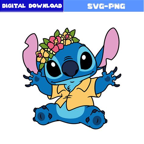 Stitch With Flower Svg, Stitch Svg, Lilo Svg, Funny Stitch S | Inspire ...