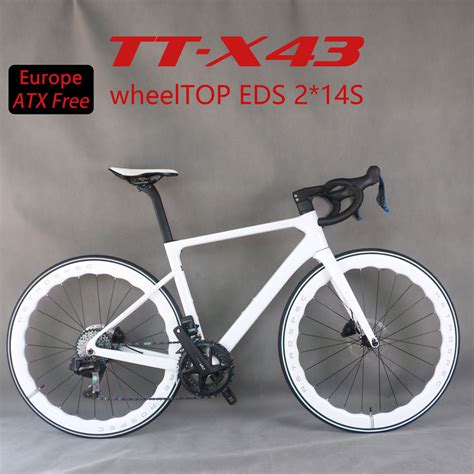 2x14 Speed Carbon Disc Road Bike TT-X43 Hydraulic Di2 Groupset Normal Carbon wheels Size 45/48 ...