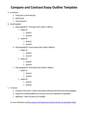 Compare And Contrast Essay Outline Template - Fill and Sign Printable ...