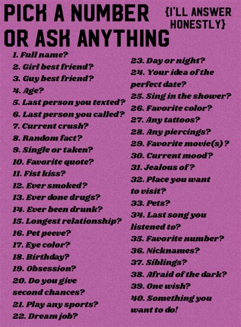 Pick a number questions #snapchatquestiongame I couldn’t find one that ...