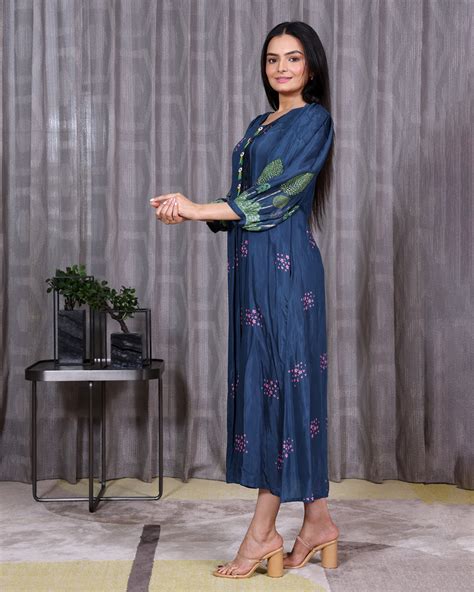 Tree Of Life - Ocean Blue Dress – Sukruti Design