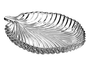 Buy ITAPALJI Glass Small Beautiful Leaf Shape Tray Plate for Serving ...