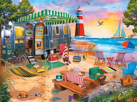 Oceanside Camping, 300 Pieces, MasterPieces | Puzzle Warehouse