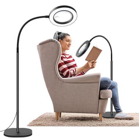 10X 30X Floor Magnifying Glass with Light and Stand, 72 LED Floor ...