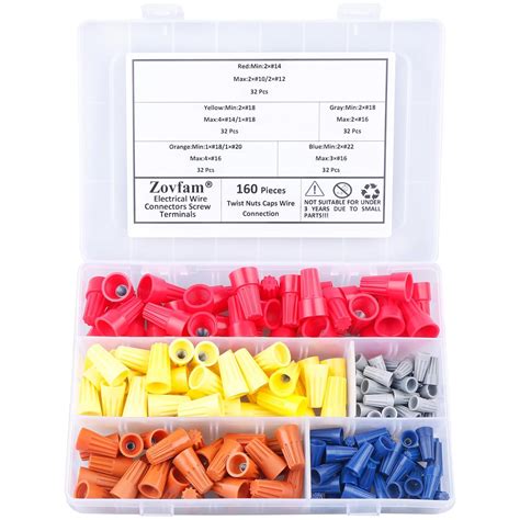 Wire Connectors Screw Terminals with Spring Insert Twist Nuts Caps ...