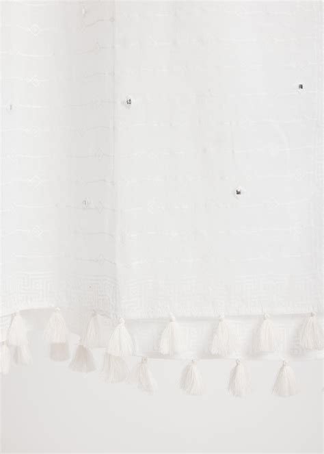 White Cotton Dupatta - Ratan Jaipur