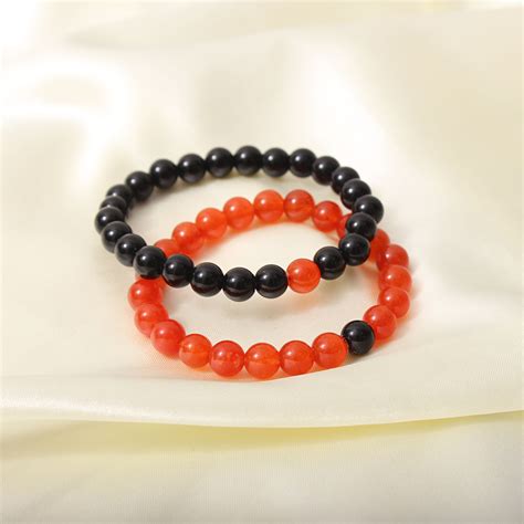 High Quality Carnelian and Onyx Beaded Couple Bracelet – Gemsrush
