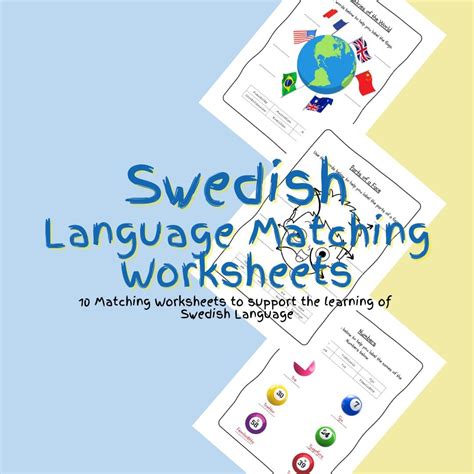 Learn Swedish: 10 Fun Vocabulary Worksheets for Beginners