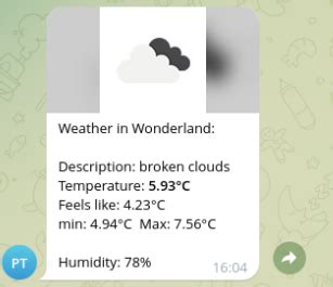 Weather Bot Telegram in Python 的图像结果