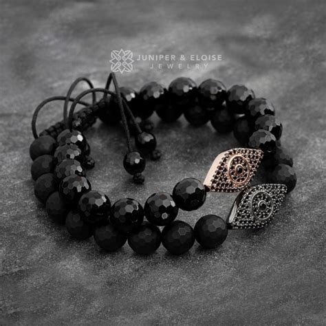 Black Zircon Evil Eye Couple Bracelets