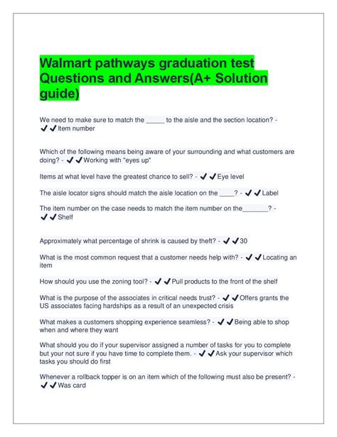 Walmart Pathways Answers