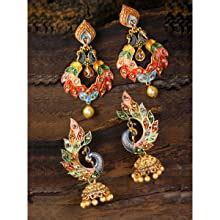 Zaveri Pearls Classic Enamelled Jhumki Earring For Women-ZPFK8785 ...