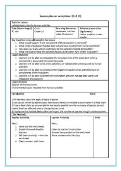 Ecosystem Lesson Plan 的图像结果