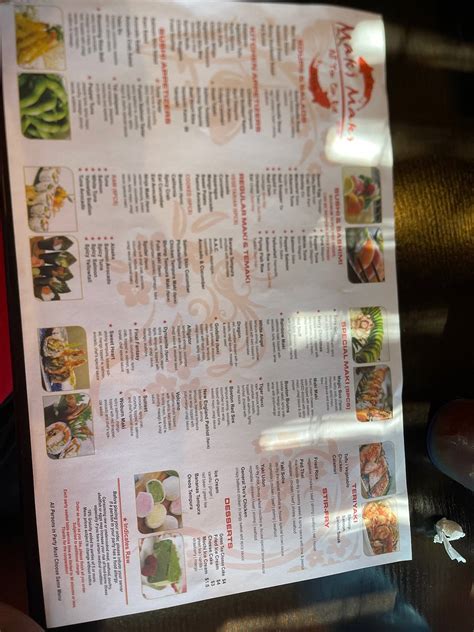 Menu at Maki Maki restaurant, Woburn, 40 Cummings Park Dr