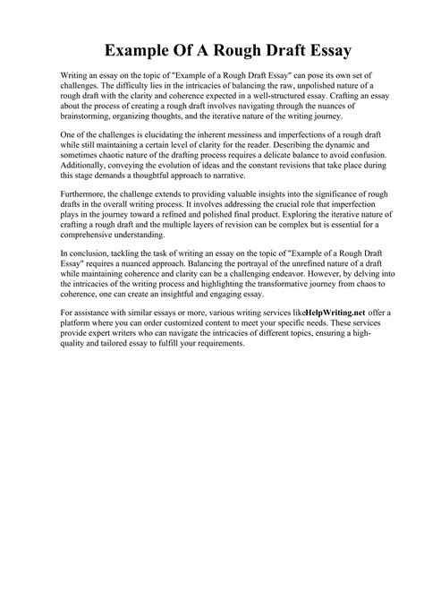 Example Of A Rough Draft Essay | PDF