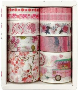 Flipkart.com | YellowCult Romantic Theme Pink Washi Tapes Set with 4 ...