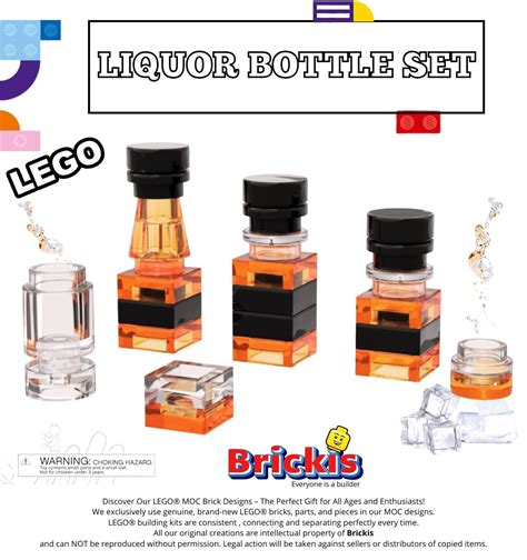 MOC Whiskey & Liquor Bottle Set built of LEGO® bricks - Brickis LEGO