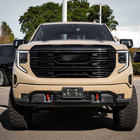 2022-2025 GMC Sierra 1500 Glossy Black AT4 Style Mesh Front Upper Hood Grille - Spec-D Tuning