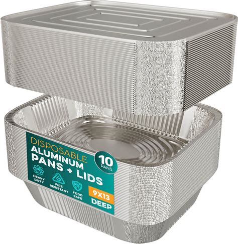 Amazon.com: Aluminum Pans With Lids 9x13 [10 Sets] Aluminum Foil Pans ...