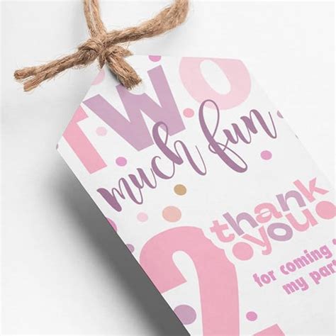 PartyDecor Mall Second Birthday Thank You Tags or Return Gift Tags - 3